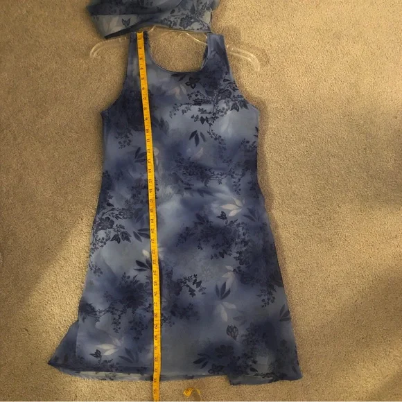 Maurice’s blue floral dress with scarf Sz Medium - Picture 10 of 12